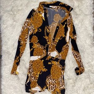 Gold and black Piece Romper